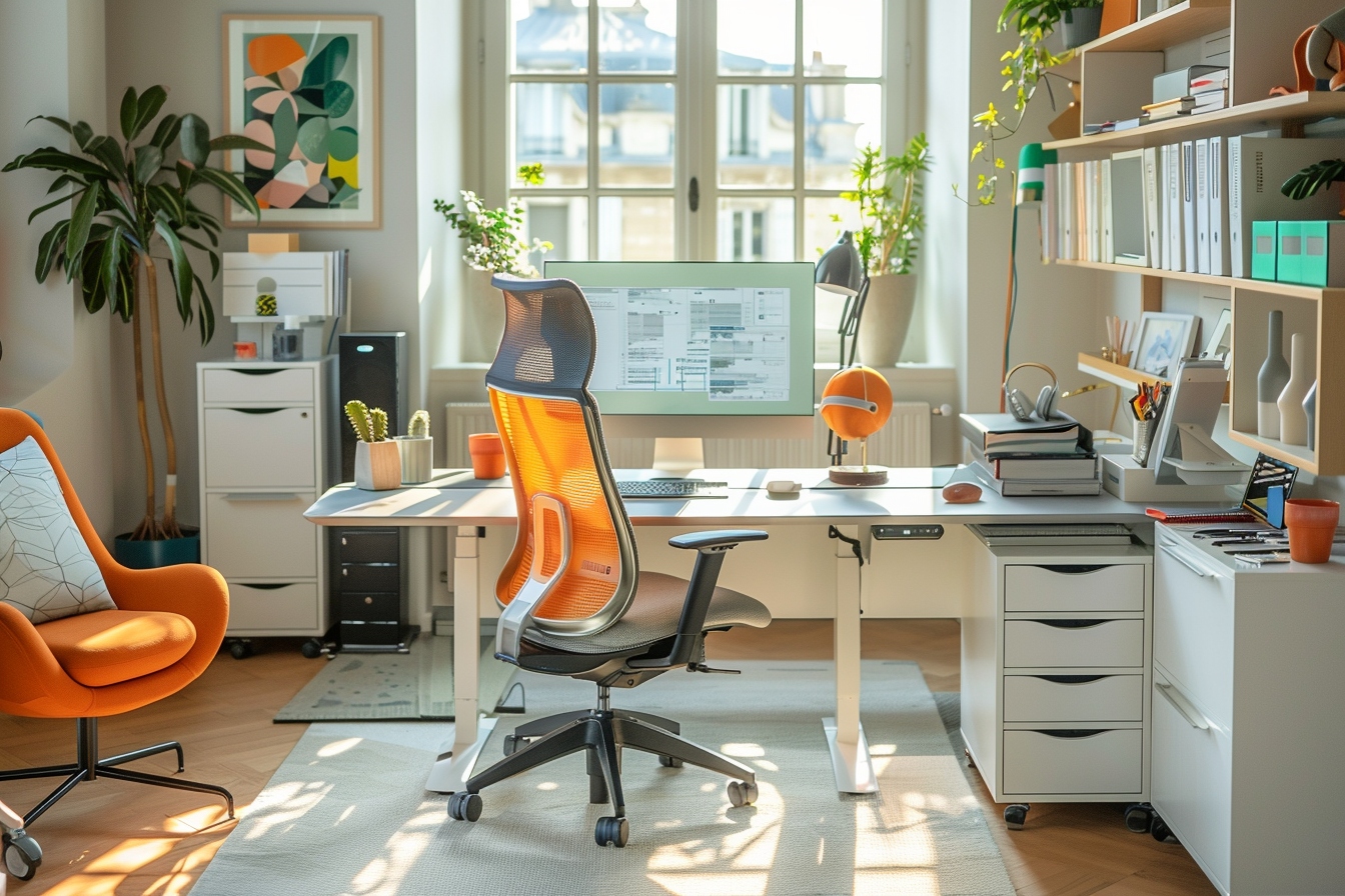 Aménagement fonctionnel et stylé d'un petit coin bureau dans un appartement à Vitry-sur-Seine